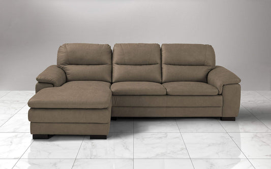 Dafne Italian Design Divano angolare 3 posti con penisola a Sinistra. Tessuto Manila Elephant (cm. 275 x 158 x 94h)