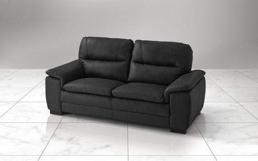 Dafne Italian Design Divano a 3 posti. Tessuto Manila Nero (cm. 198 x 95 x 94h)