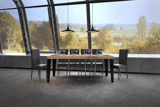 Dafne Italian Design Consolle allungabile Flame Premium Quercia Natura Telaio antracite