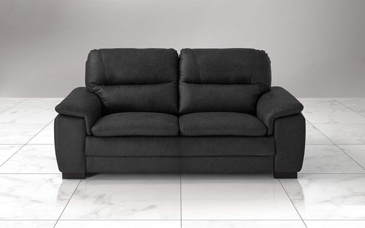Dafne Italian Design Divano a 3 posti. Tessuto Manila Nero (cm. 198 x 95 x 94h)