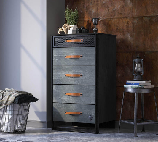 Dafne Italian Design Comò Alto in Dark Metal