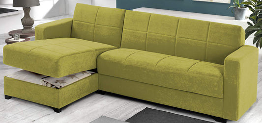 Dafnedesign.com - Divano angolare - Colore: verde. Dimensioni: cm. 225 x 158 x 86h (STD)