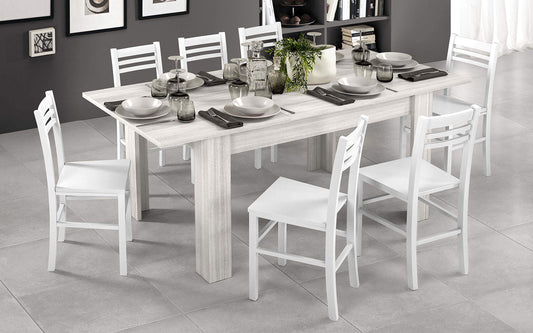 Dafne Italian Design Tavolo allungabile Effetto eucalipto Bianco (cm. 140 x 90 x 78h)