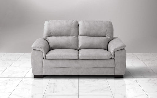 Dafne Italian Design Divano a 3 posti. Similpelle Effetto Nabuk Grigio Ash (cm. 198 x 95 x 94h)