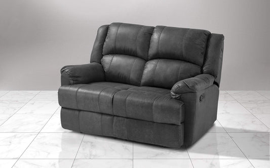 Dafne Italian Design Divano 2 posti con 2 Recliner manuali. Similpelle Grigio (cm. 150 x 98 x 99h)