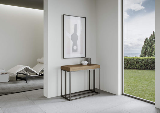 Dafne Italian Design Consolle allungabile Epoca Noce Telaio Antracite