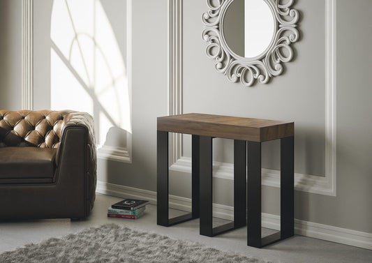 Dafne Italian Design Consolle allungabile Sintesi Noce Telaio Antracite