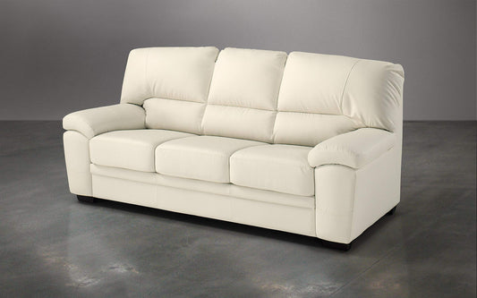 Dafne Italian Design Divano a 3 posti. Similpelle Milk (cm. 210 x 90 x 95h)