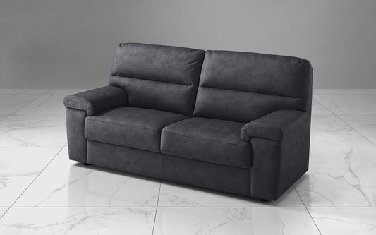 Dafne Italian Design Divano a 3 posti. Similpelle Effetto Nabuk Grafite (cm. 186 x 95 x 96h)