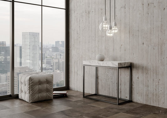 Dafne Italian Design Consolle allungabile Nordica Small Marmo Telaio Antracite
