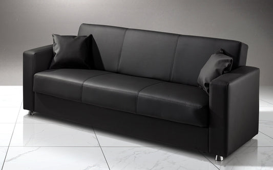 Dafnedesign.com - Divano letto 3 posti - Colore: nero - - misure: cm. cm. 229 x 82 x 85h
