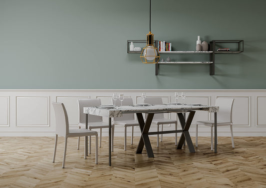 Dafne Italian Design Consolle allungabile Xenia Marmo telaio antracite