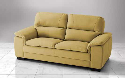 Dafne Italian Design Divano a 3 posti. Tessuto Soft Giallo (cm. 198 x 95 x 94h)