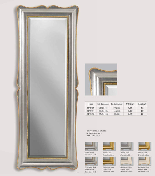 Dafnedesign.Com - specchiera (Art.SP 6450) in Foglia Oro 24 kt e Argento 925 - Made in Italy (LXI)