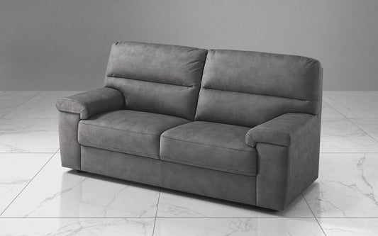 Dafne Italian Design Divano a 3 posti. Similpelle Effetto Nabuk Cenere (cm. 186 x 95 x 96h)