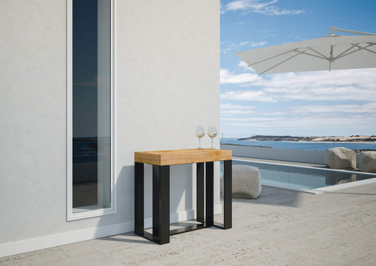 Dafne Italian Design Consolle allungabile Viola Premium Abete Tinto Telaio Antracite
