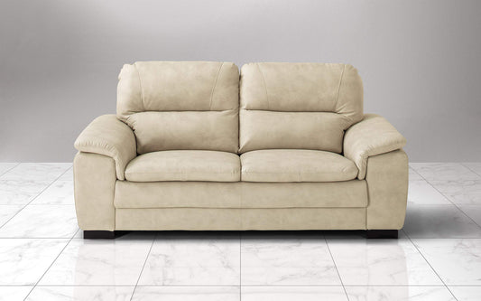 Dafne Italian Design Divano a 3 posti. Similpelle Effetto Nabuk Light Camel (cm. 198 x 95 x 94h)