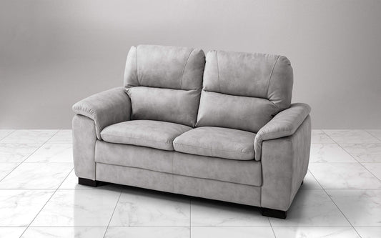 Dafne Italian Design Divano a 3 posti. Similpelle Effetto Nabuk Grigio Ash (cm. 198 x 95 x 94h)