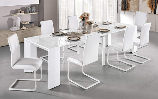 Dafne Italian Design Tavolo allungabile Bianco Lucido (cm. 100 x 50 x 75h)