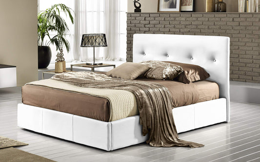 Letto Una Piazza e Mezza con Contenitore. cm. 131 x 205 x 105h. (Serie: Dafne-Letti-ST2)