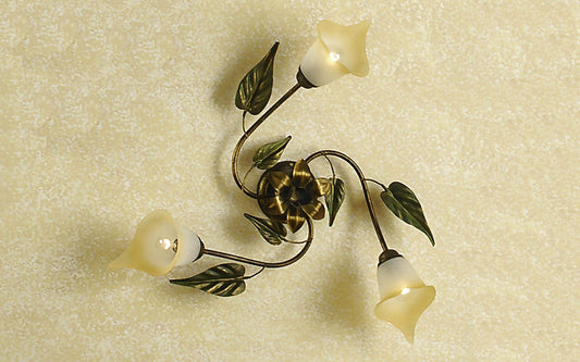 Dafne Italian Design Lampada da terra decorata con foglie