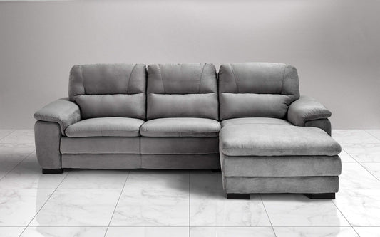 Dafne Italian Design Divano angolare 3 posti con penisola a Destra. Tessuto Gordon Silver (cm. 275 x 158 x 94h)