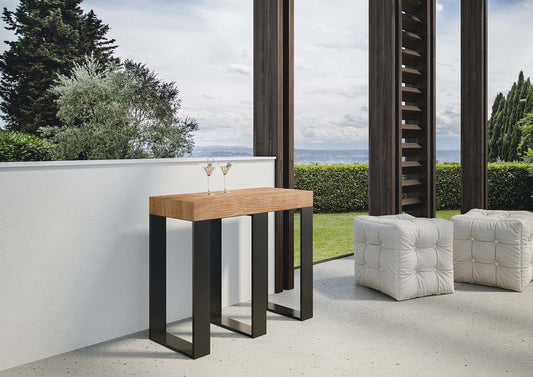 Dafne Italian Design Consolle allungabile Primula Small Abete Tinto Telaio Antracite