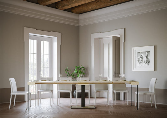 Dafne Italian Design Consolle allungabile Capital Abete Natura Telaio Antracite
