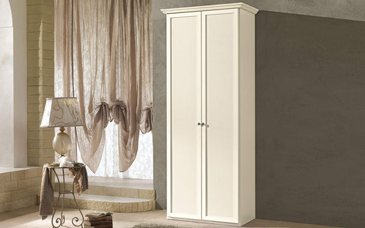Armadio a 2 Ante battenti. Patinato Beige (cm. 102 x 55 x 251h)
