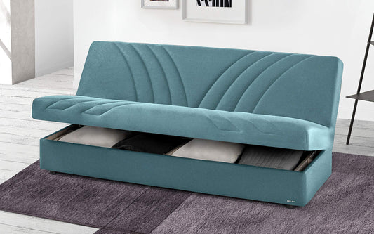Dafnedesign.com - Divano letto 3 posti - Colore: turchese - - Funzione: Letto - Divano letto 3 posti - Misure: cm. 190 x 88 x 85h (STD)