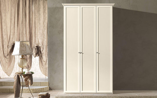 Armadio a 3 Ante battenti. Patinato Beige (cm. 148 x 55 x 251h)