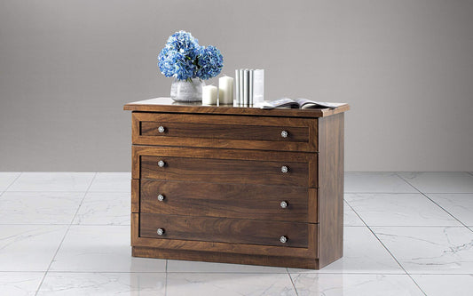 Dafne Italian Design Comò a 4 cassetti. Effetto Noce (cm. 113 x 48 x 84h)