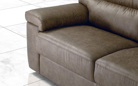 Dafne Italian Design Divano a 3 posti. Tessuto Tay Tay Toffee (cm. 186 x 95 x 96h)