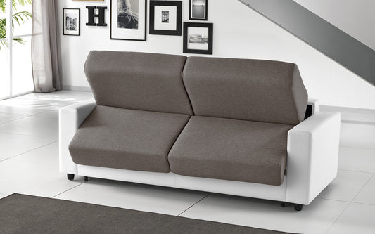 Dafnedesign.com - Divano letto 3 posti - Colore: bianco e caff� - ed ecopelle (STD)