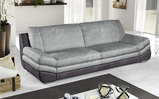 Dafne Italian Design Divano 3 posti. Tessuto Antracite, Silver (cm. 228 x 99 x 91h)