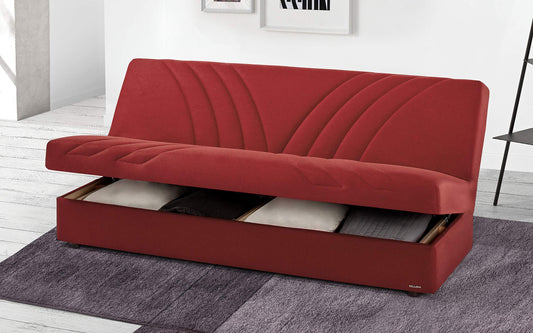 Dafnedesign.com - Divano letto 3 posti - Colore: rosso - - Funzione: Letto - Divano letto 3 posti - Misure: cm. 190 x 88 x 85h (STD)