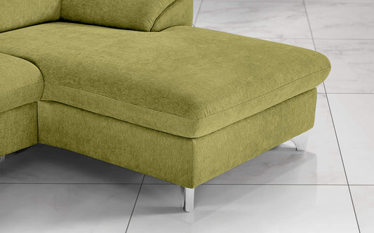 Dafnedesign.com - Divano letto angolare 3 posti con penisola a destra - colore: verde acido - dimensioni: cm. 269 x 175 x 94h (STD)