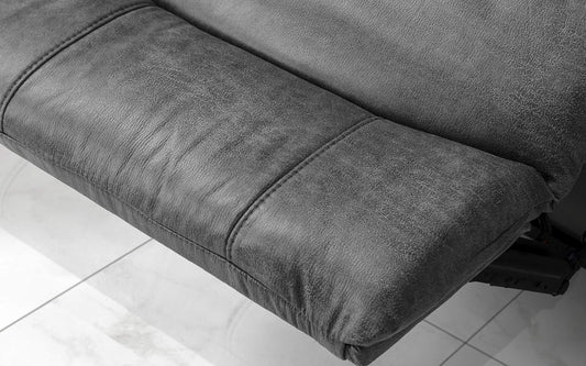 Dafne Italian Design Divano 2 posti con 2 Recliner elettrici. Similpelle Grigio (cm. 169 x 105 x 105h)