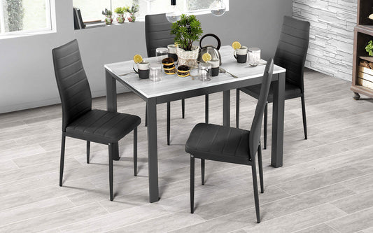 Dafne Italian Design Tavolo allungabile Color Piombo, Effetto Quercia Bianca (cm. 110 x 70 x 75h)