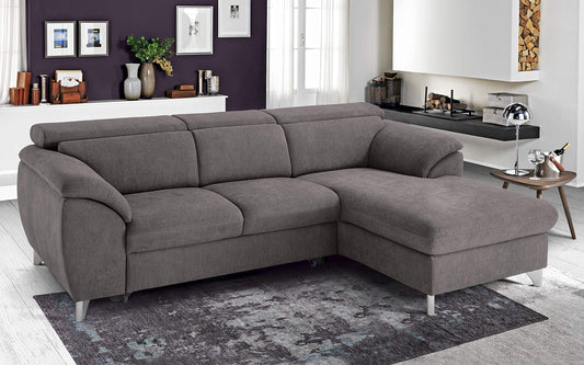 Dafne Italian Design Divano Letto angolare 3 posti con penisola a Destra. Tessuto Romeo Nocciola (cm. 269 x 175 x 94h)