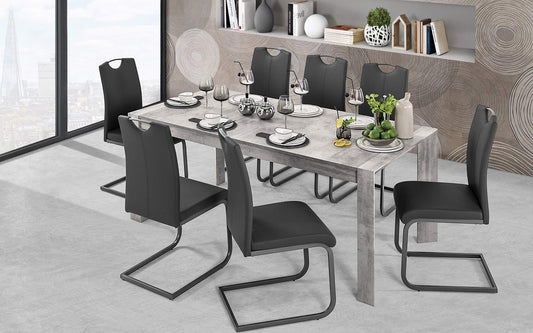 Dafne Italian Design Tavolo allungabile Cemento (cm. 180 x 90 x 75h)