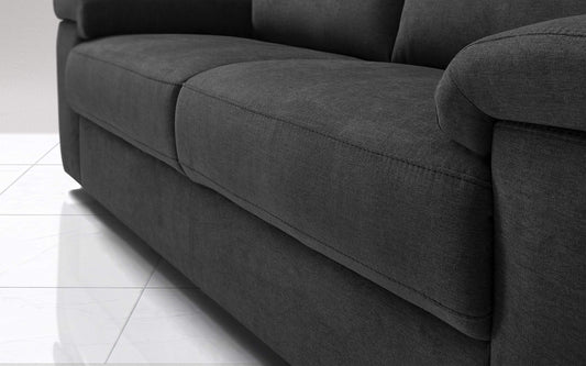 Dafne Italian Design Divano a 3 posti. Tessuto Romeo Nero (cm. 186 x 95 x 96h)