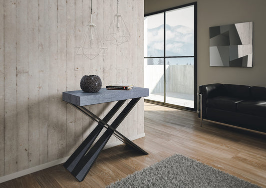 Dafne Italian Design Consolle allungabile Diago Cemento Telaio Antracite