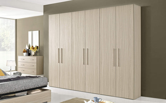 Dafne Italian Design Camera Completa - Effetto Olmo Perla (cm. 274 x 55 x 245 cm)