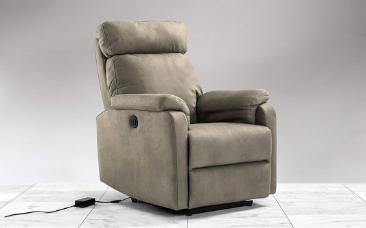 Dafnedesign.com - Poltrona con recliner elettrico cm. (98 x 85 x 108h) - materiale: similpelle grigio