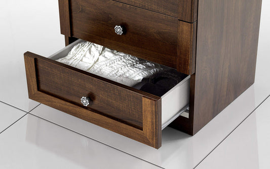 Dafne Italian Design Comodino con 3 cassetti. Effetto Noce (cm. 57 x 48 x 62h)