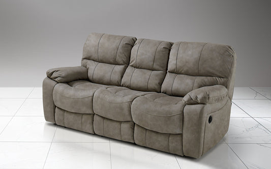 Dafnedesign.Com - Divano 3 posti con n.2 Recliner elettrici - Colore: Grigio Elefante - cm. 223 x 105 x 105h