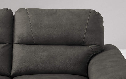 Dafne Italian Design Divano a 3 posti. Similpelle Effetto Nabuk Olive Grey (cm. 198 x 95 x 94h)