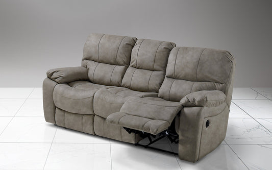 Dafnedesign.Com - Divano 3 posti con n.2 Recliner elettrici - Colore: Grigio Elefante - cm. 223 x 105 x 105h