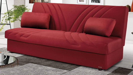 Dafnedesign.com - Divano letto 3 posti - Colore: rosso - - Funzione: Letto - Divano letto 3 posti - Misure: cm. 190 x 88 x 85h (STD)